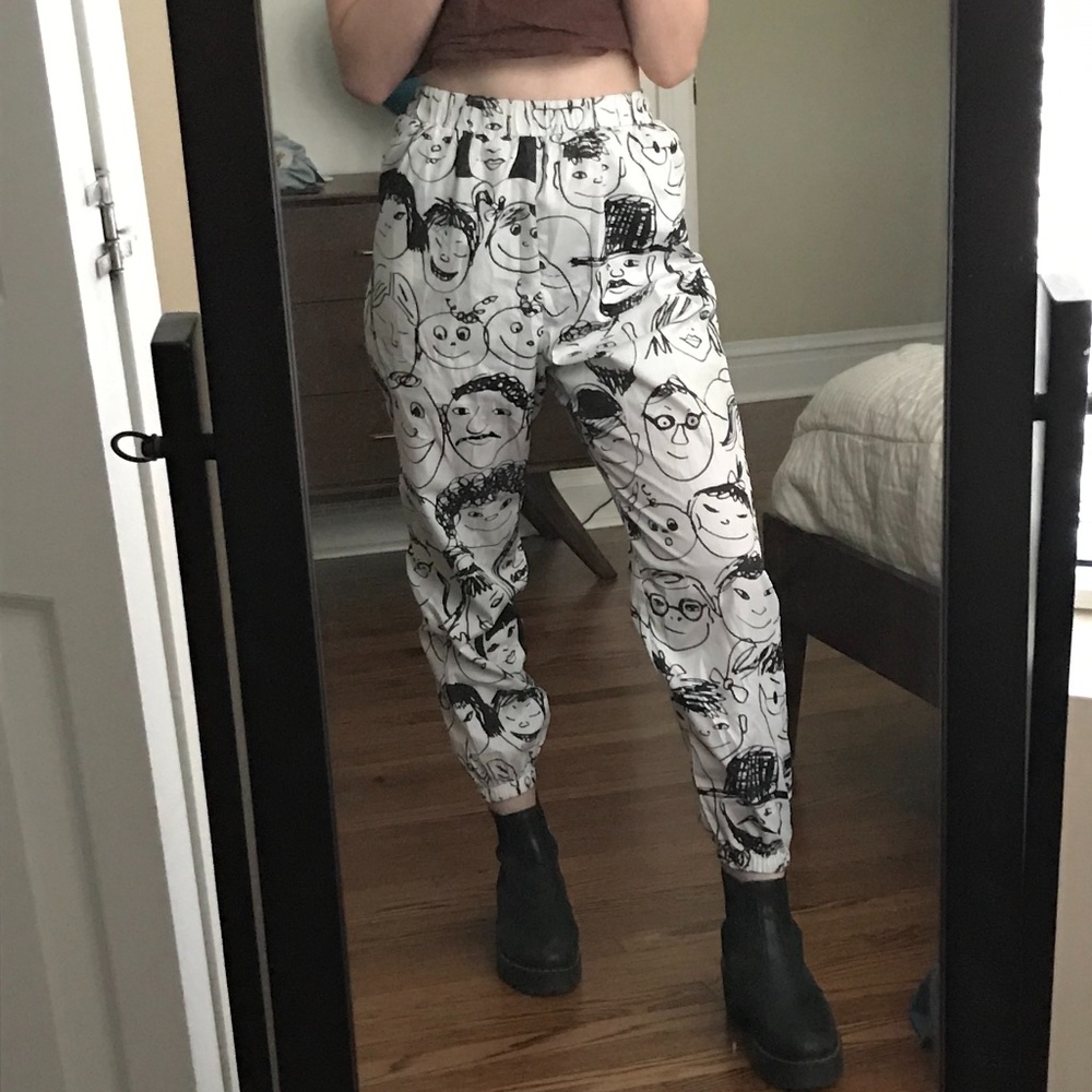 Face print joggers